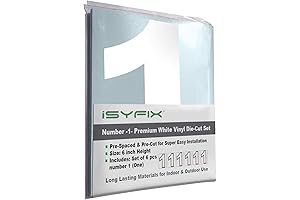 iSYFIX 6-pack 6-inch White Vinyl Number 1 Stickers