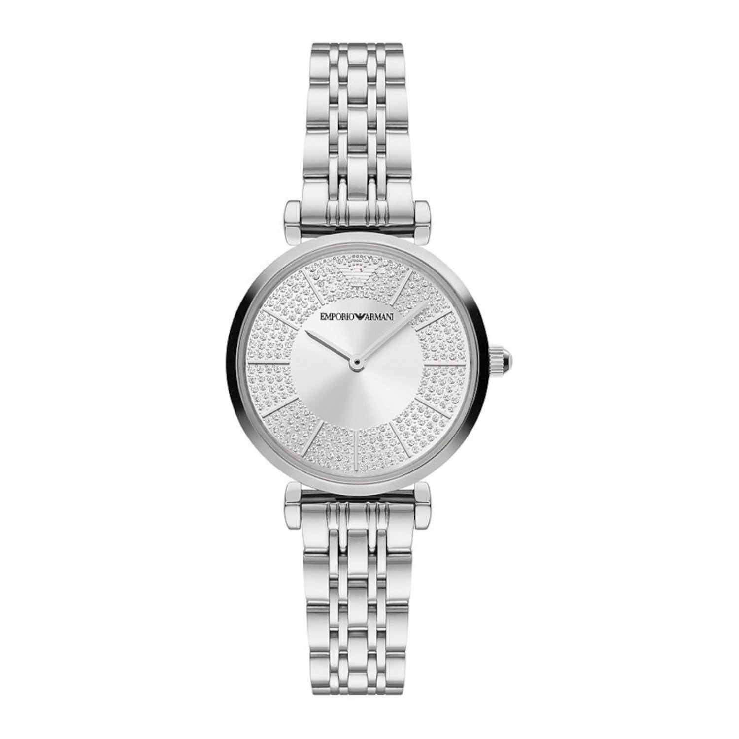 Emporio Armani Watch for Women, Two Hand Movement, 32 mm Silver Stainless Steel Case with a Stainless Steel Strap, AR11445