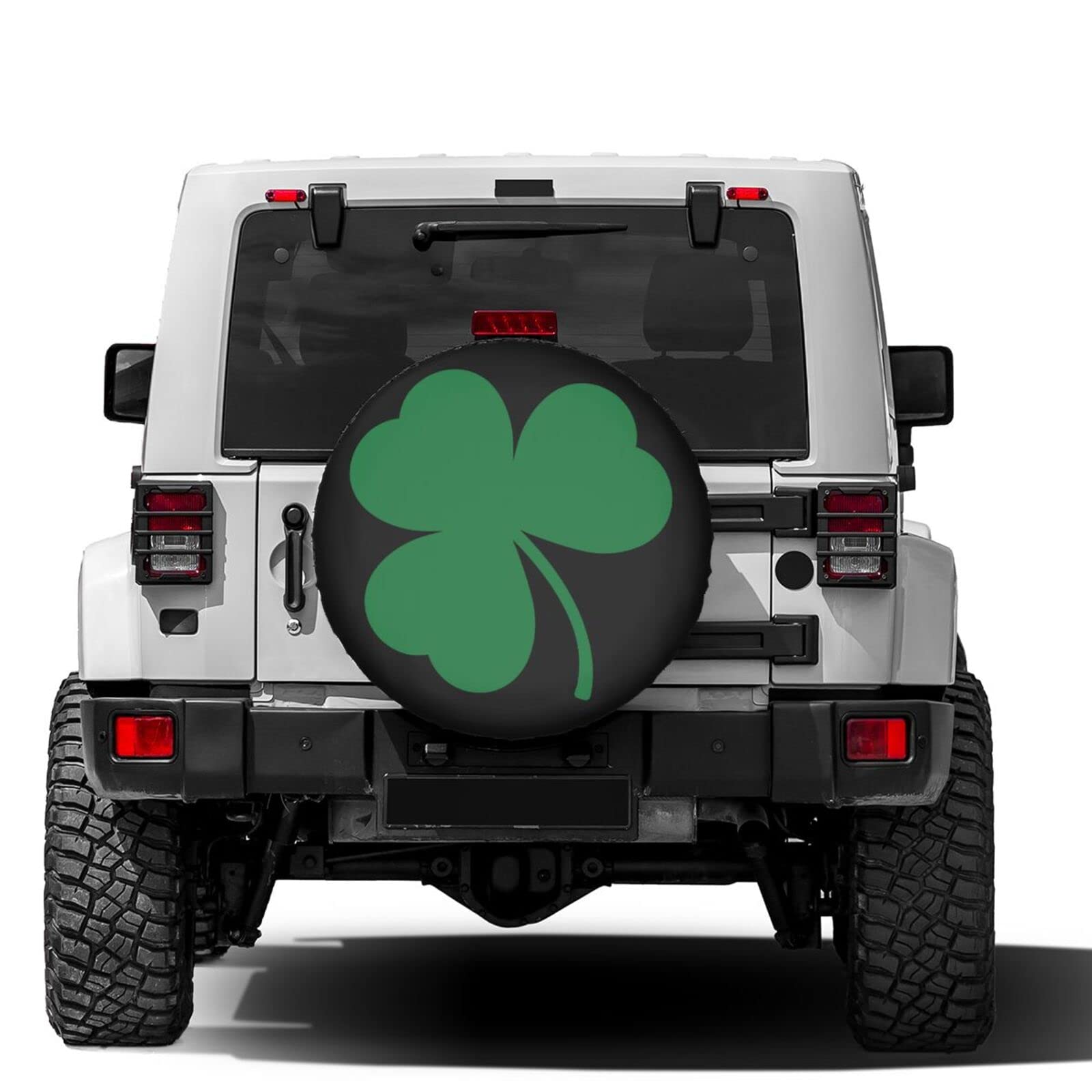 Foruidea Green Irish Shamrock Spare Tire Cover Dust-Proof Wheel Tire Cover Fit Trailer, RV, SUV and Many Vehicle 14 Inch
