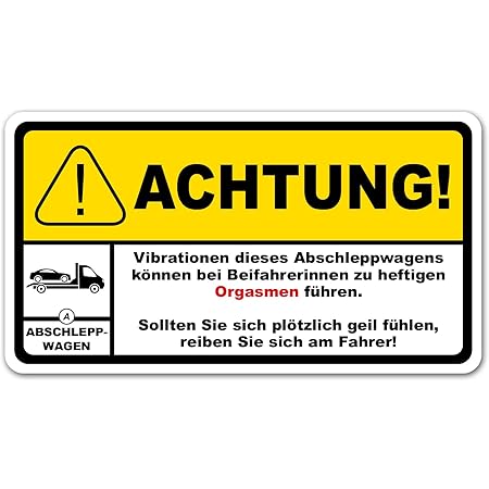 Finest Folia Fun Sticker Achtung Vibration 10x5,5cm Aufkleber für
