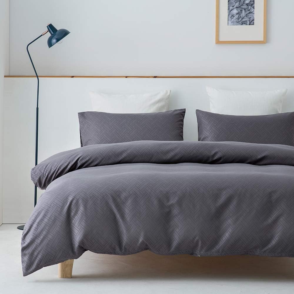 SHENHUI-220-3T Microfibre Bed Linen Set with Striped Pattern, Satin Soft Fluffy Duvet Covers with Zip and 1 Pillowcase 80 x 80 cm (SHENHUI-220-3T)