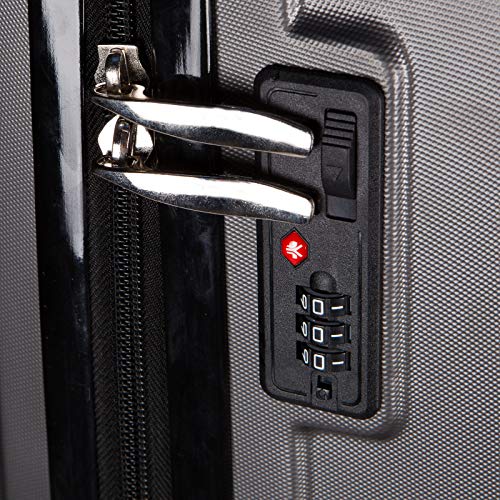 Conjunto De Malas em ABS 3 Pecas P, M, G Com 4 Rodas 360 - Roncalli Long (Grafite)