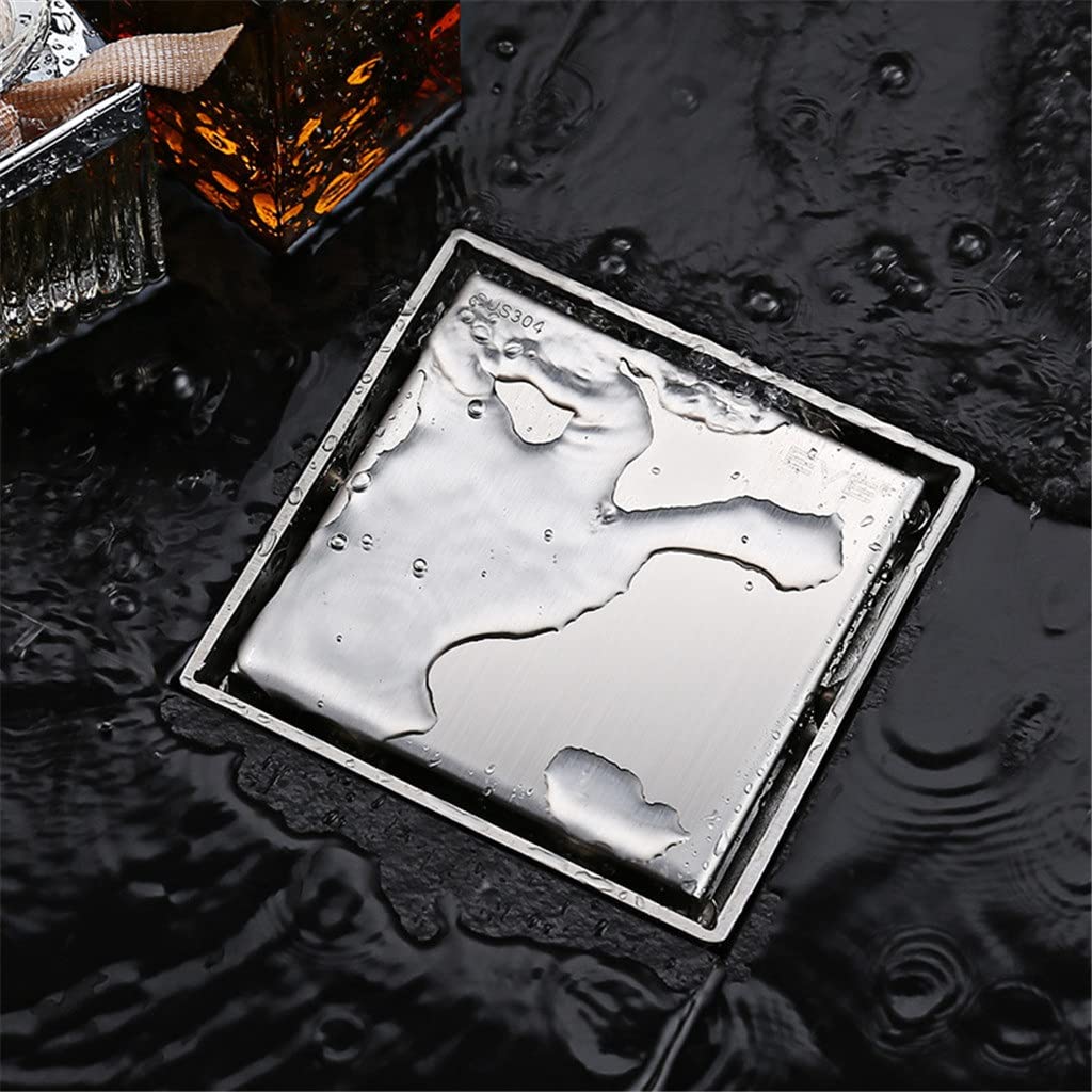 Colador De Desagüe De Suelo, Desagüe De Ducha, Latón Macizo, Accesorios para Desagües De Cocina Y Baño, Color Plata, 110 Mm X 110 Mm