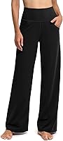 Promover Women's Wide Leg Yoga Pants with Pockets - High Waisted Stretch Sweatpants Petite Regular Tall