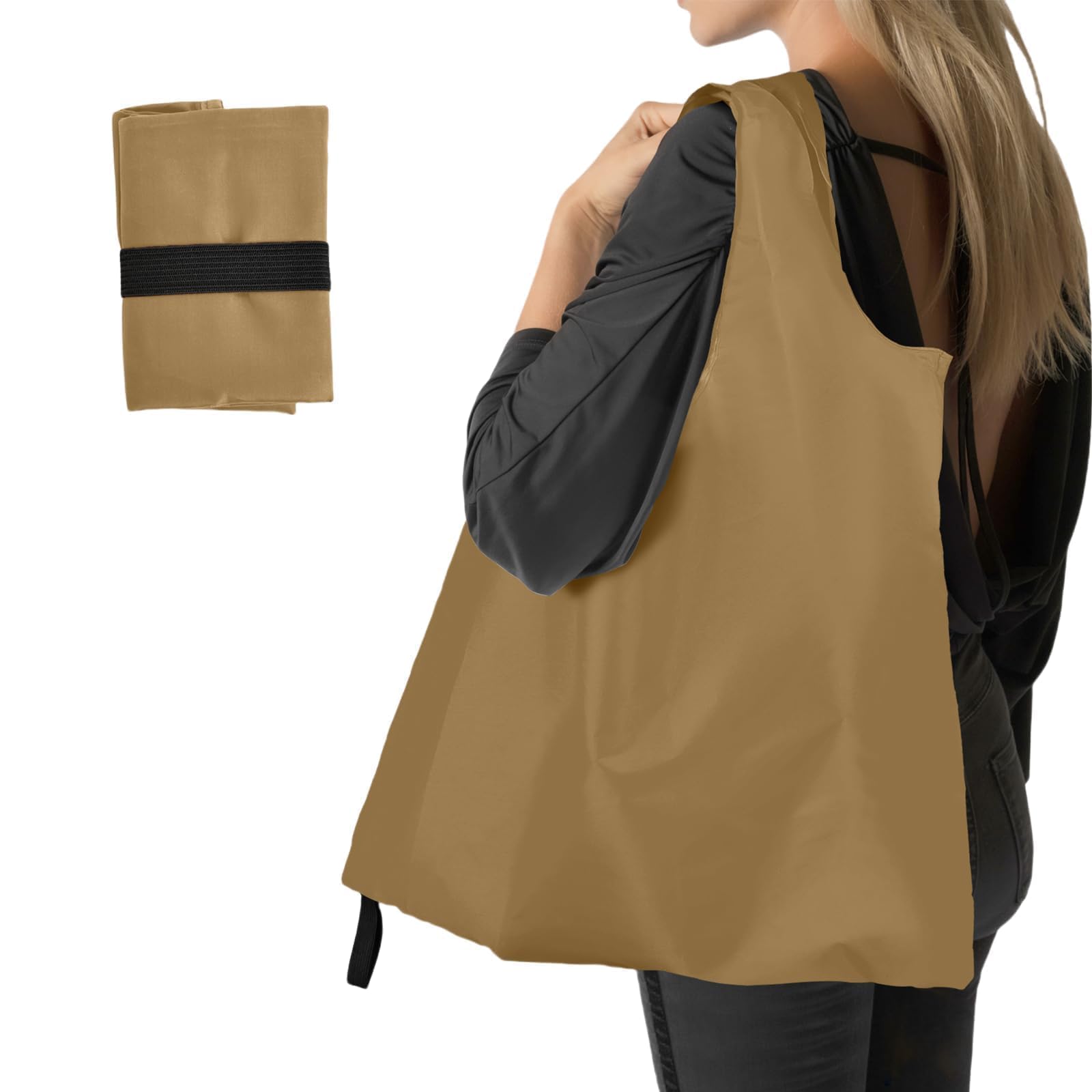 Criyar Washable Reusable Grocery Bags, Foldable Reusable Shopping Bags, Polyester Tote, Pocket Size Carrier