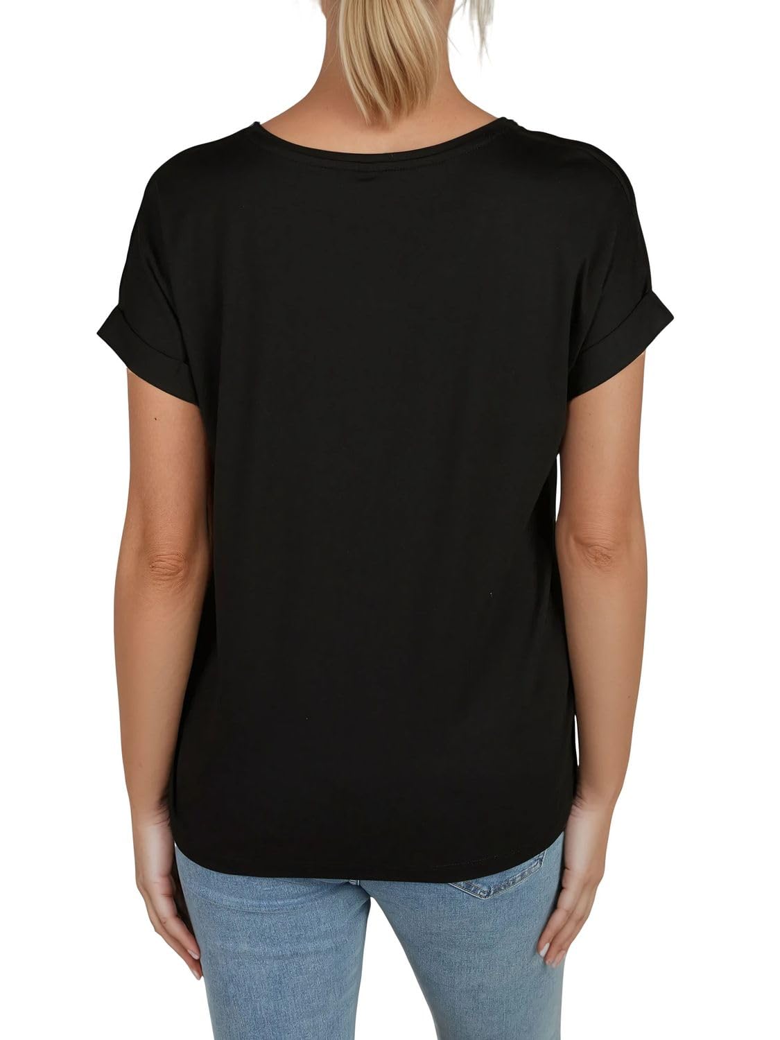 ONLY Tshirt Damen Bluse Top ONLMOSTER 2er Pack Regular Fit Rundhals Basic | Kurzarm Shirt Streifen Braun Blau Rose Grün Schwarz XS S M L XL XXL