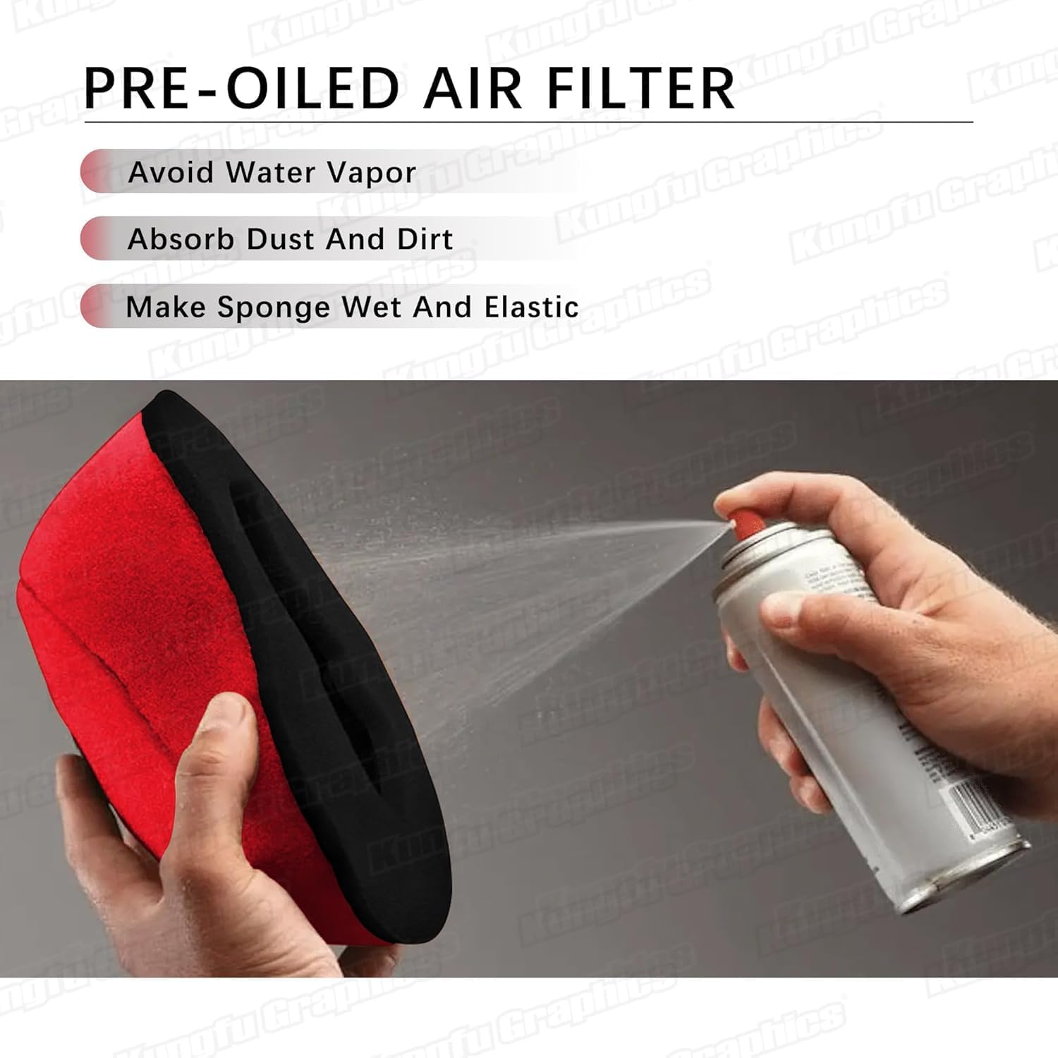 Dirt Bike Dual Foam Air Filter for CRF250R 2022-2024 / CRF250RX 2022-2024 / CRF450R 2021-2024 / CRF450RX 2021-2024 / CRF450RWE 2021-2024 Red, No.150230