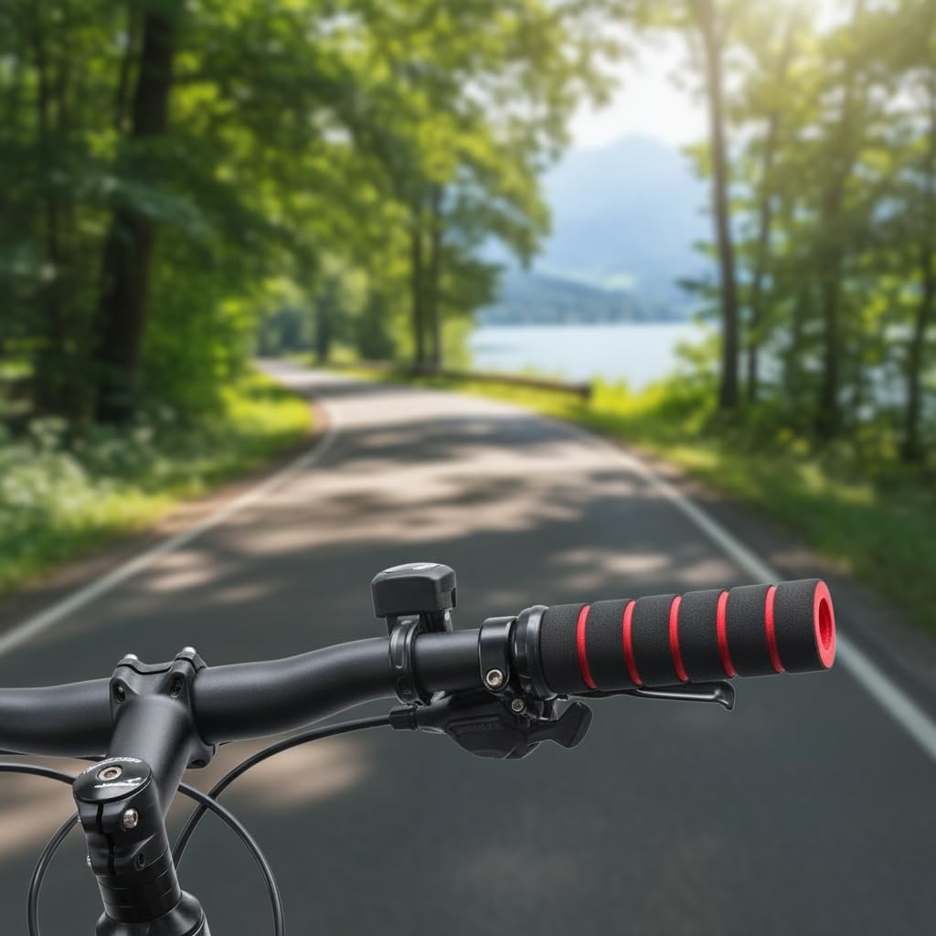 1 par de empuñaduras de espuma antideslizante para manillar de bicicleta y motocicleta, fundas de agarre de esponja suaves y duraderas para ciclismo, carreras de carretera, protección de palanca de
