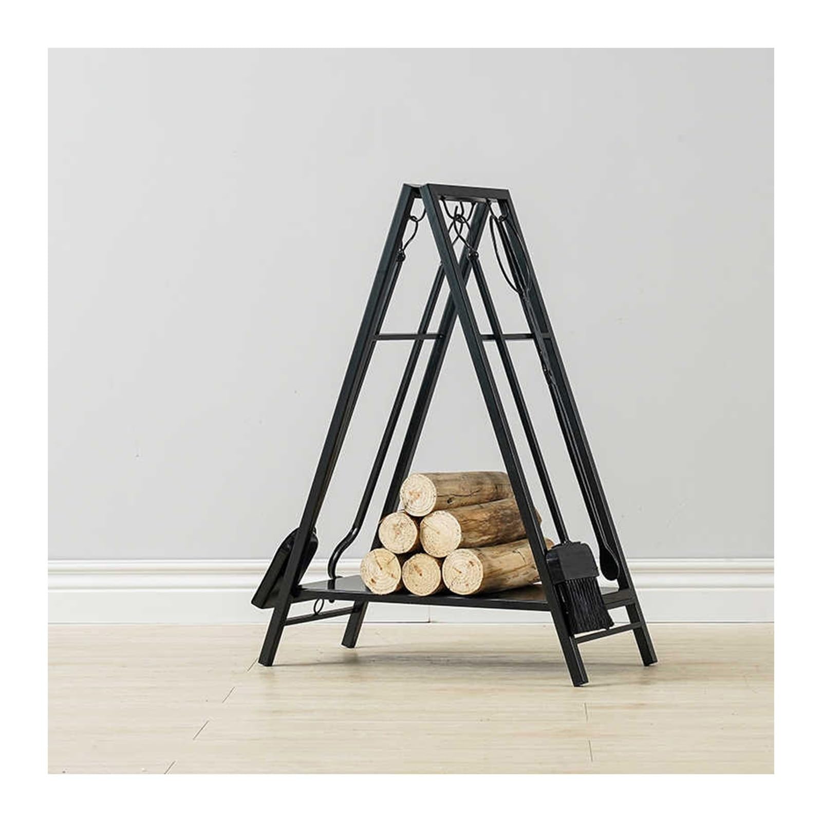 Support à bûches en métal contre l'humidité : rangement sec intérieur et extérieur