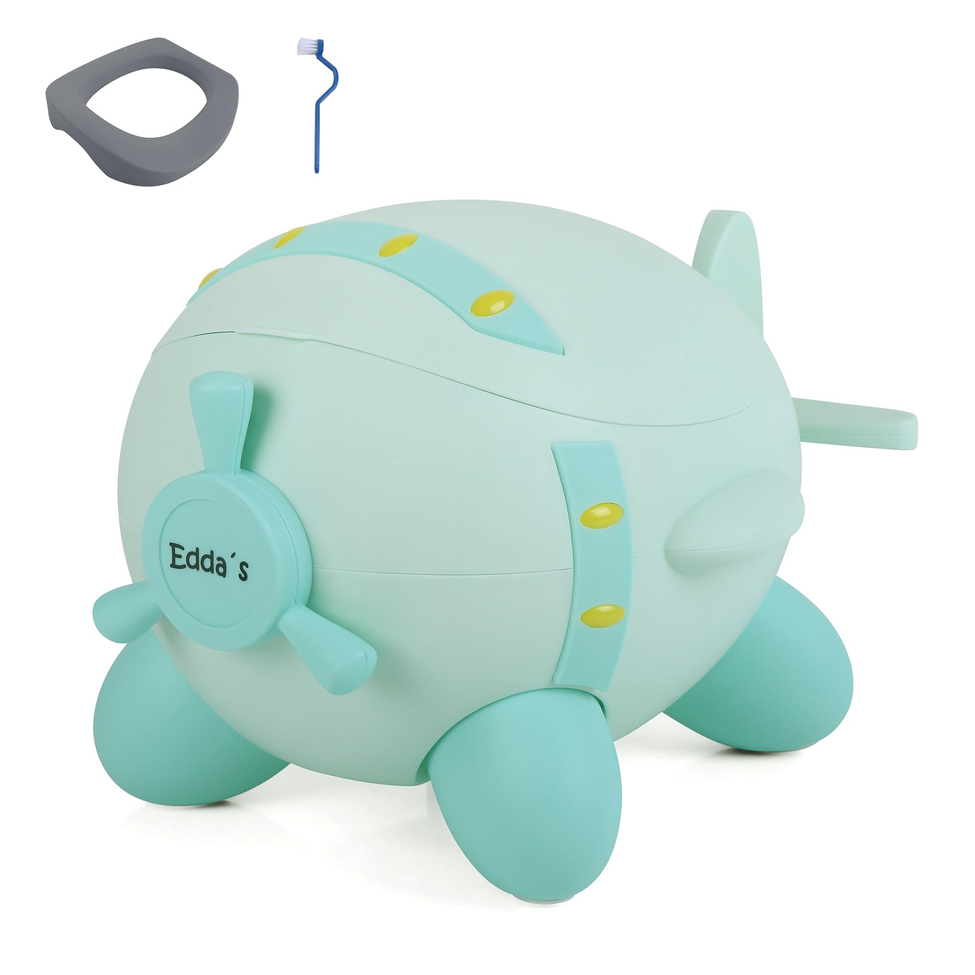 Töpfchen im Fluzeug-Design für Kinder und Babys Töpfchentraining Kindertoilette (Grün)