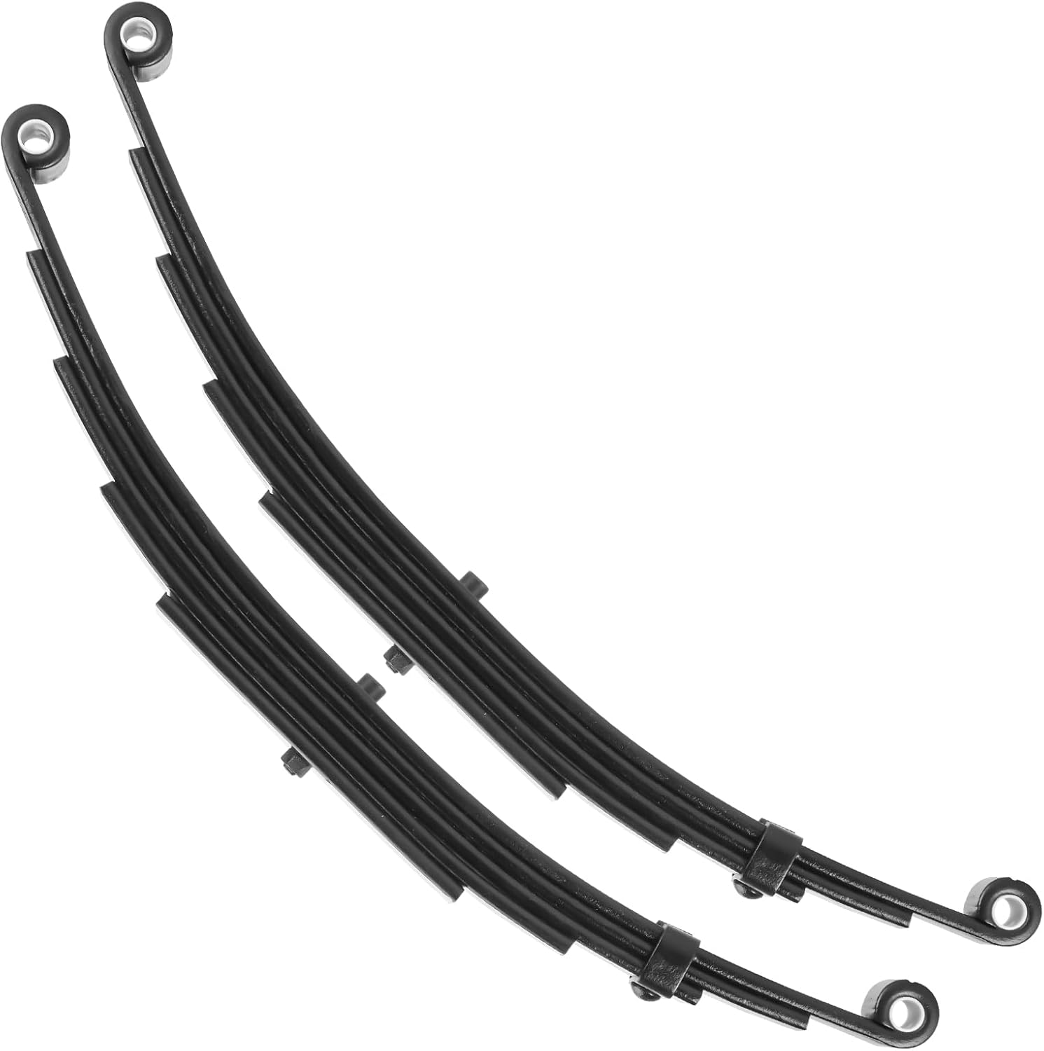 Single Trailer Leaf Spring 5 Leaf Double Eye 3000 lbs Cap for 6000 lbs Axle Suspension & U-Bolt kit 25-1/4" Length fits for SW5 - Set 2
