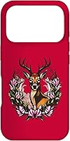 Vista 28 de Arkansas Deer with Antlers and Apple Blossom Tattoo Art Case for iPhone 16