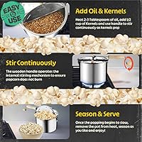 Vista 3 de Great Northern Popcorn 6251 olla original de acero inoxidable para palomitas de maíz, Twister, Plateado