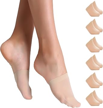 Yilanmy Toe Socks for Women 4/8/6 Pairs, Toe Topper No Show Half Socks | Mule Socks Non Slip Bottom Toe Peds Nylon for Girls