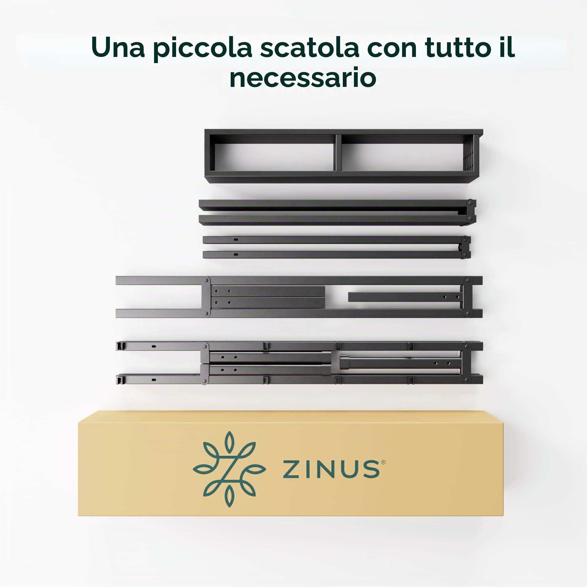 Zinus Justin Letto 90 x 190 cm - 36 cm di altezza con deposito sotto il letto - Letto in metallo - Nero, EU-FSSSB3ZC-14M