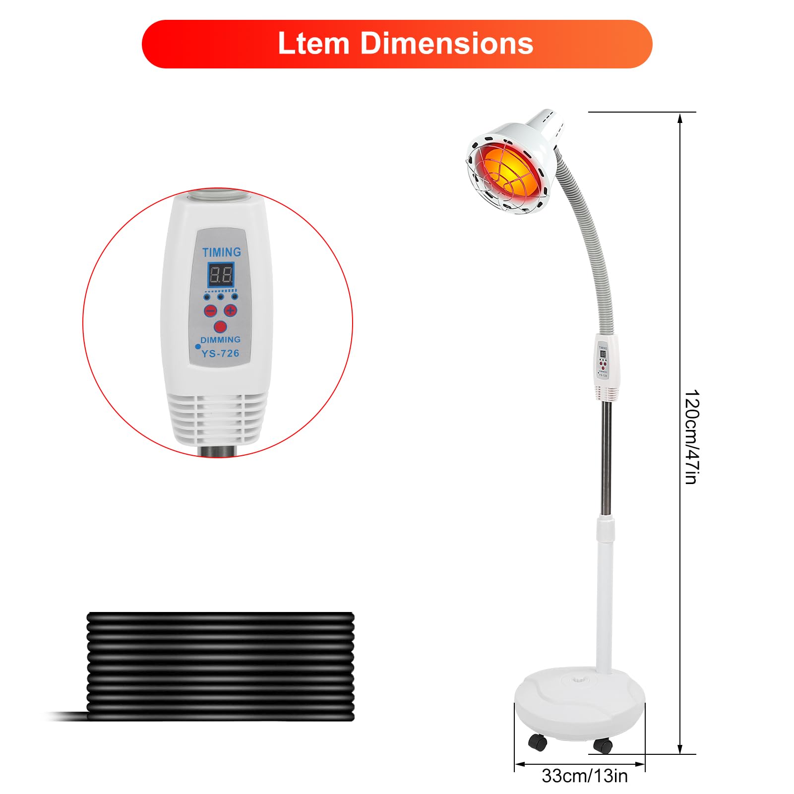Infrarotlampe 275W, Rotlichtlampe Wärmelampe Infra Produktbild-Vorschau 7