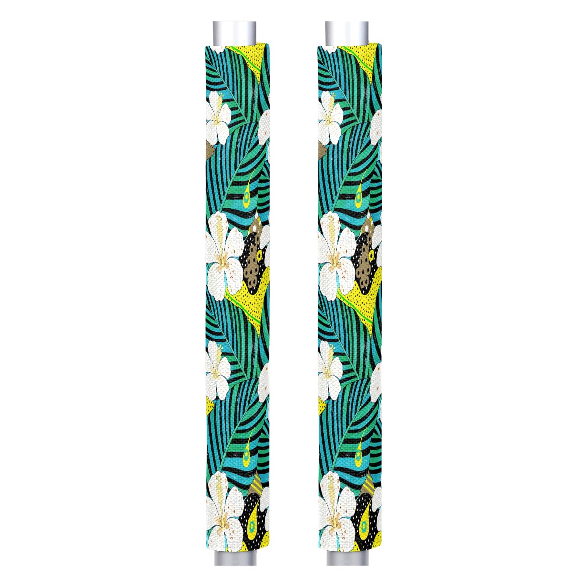 Pardick Tropical Flowers Refrigerator Door Handle Covers Set of 2