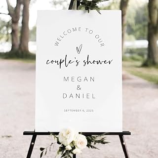 Couples Shower Sign, Wedding Shower Decorations, Minimalist 12''W x 18''L Plastic Sign
