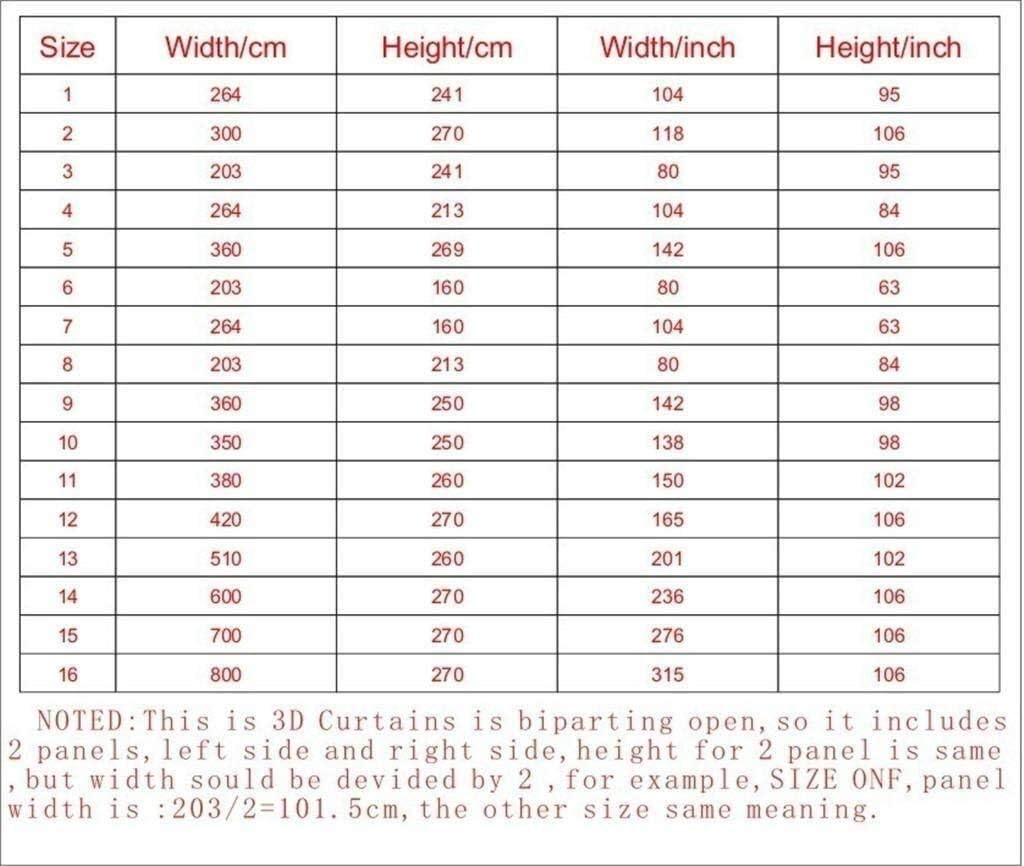 Curtains Modern 3D Digital Printing Curtains Two Panels Curtain/Blackout/Dining Room Study Room/Office Custom Size Flower Pink (Size : 2.64x1.6M)