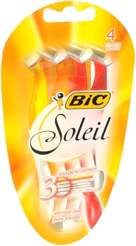Aparelhos de barbear descartáveis BIC Soleil com 3 lâminas e cabo de borracha, 24 unidades