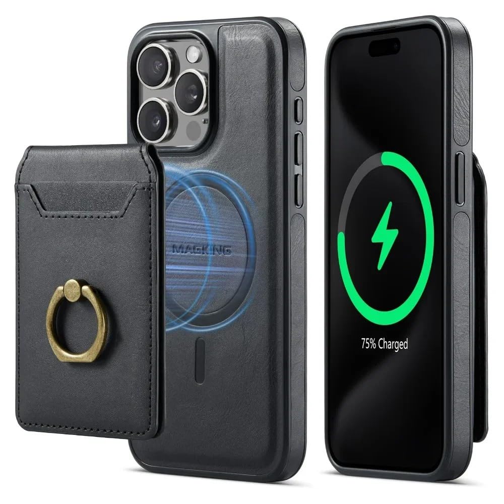 Coque anneau support iPhone 16 Pro Max étui portefeuille modulable - 8