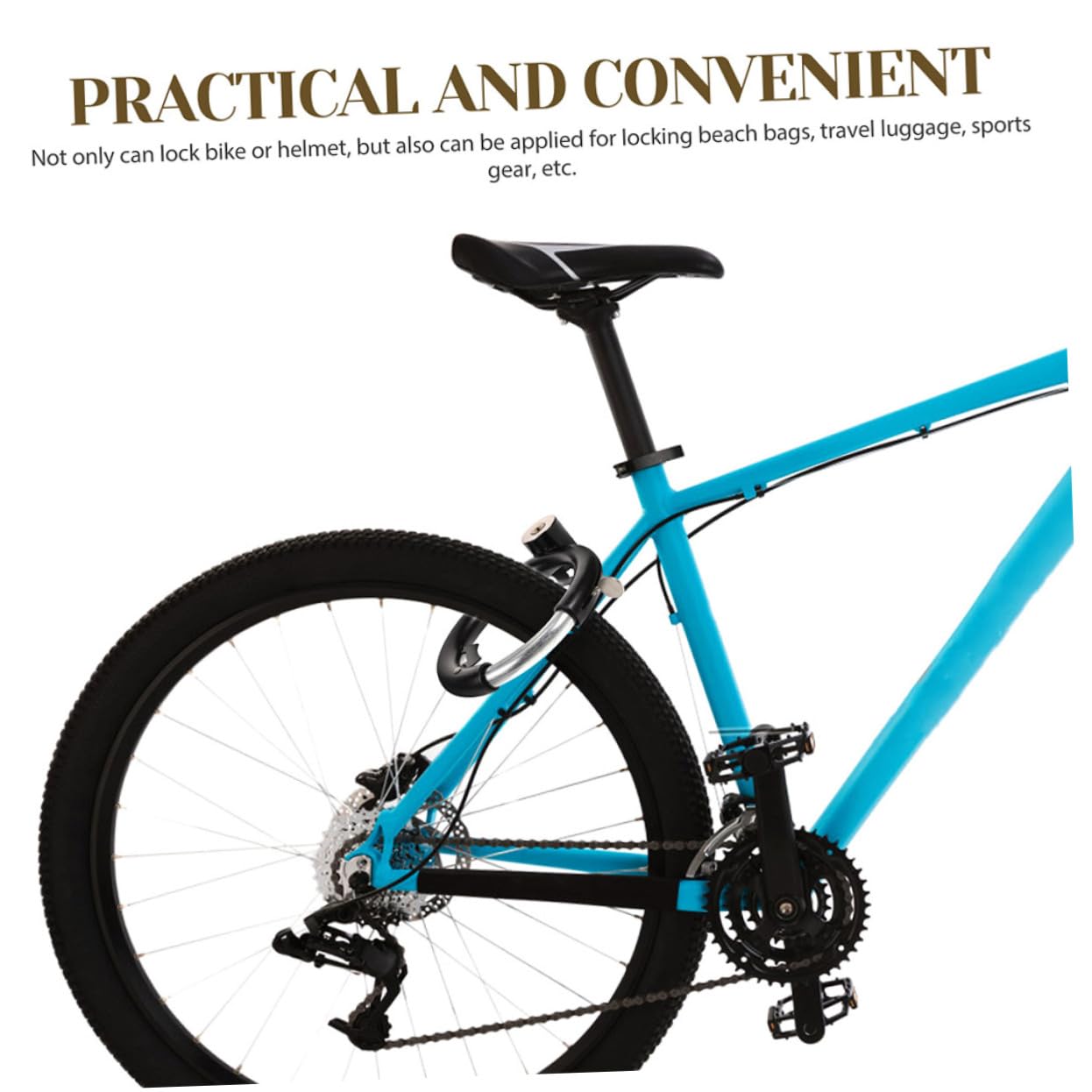 Lucchetto Bici Antifurto Cerchio, 3 Set, Acciaio Inox Nero | Mountain Bike e Scooter, Resistente All'usura e Antigraffio, Chiusura Portatile