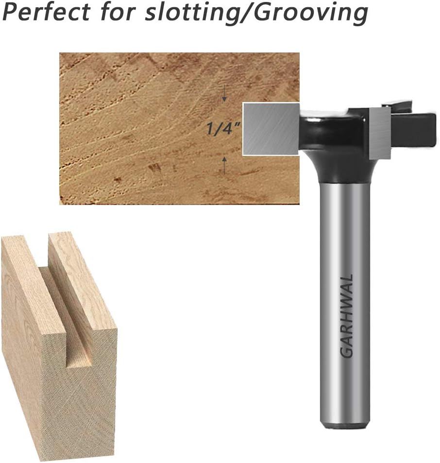 CNC Spoilboard Surfacing Router Bits, 1/4" Shank 1" Cutting Diameter, Slab Flattening Router Bit Planing Bit Wood Milling Cutter Planer Woodworking Tool