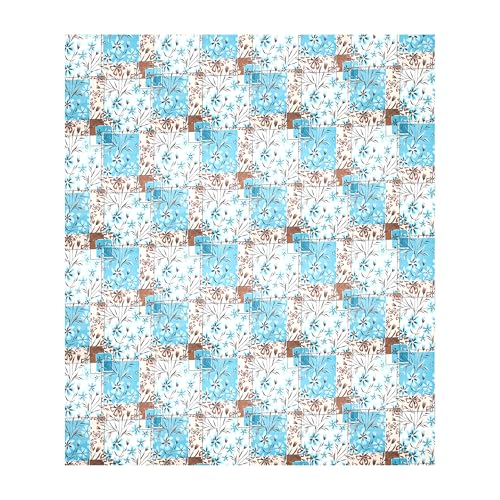 Image of Kuber Industries Cotton 144 TC Double Bedsheet With 2 Pillow Covers | Machine Washable Soft Bedsheet For Living Room, Home & Hotels | Flower Print - Blue & White