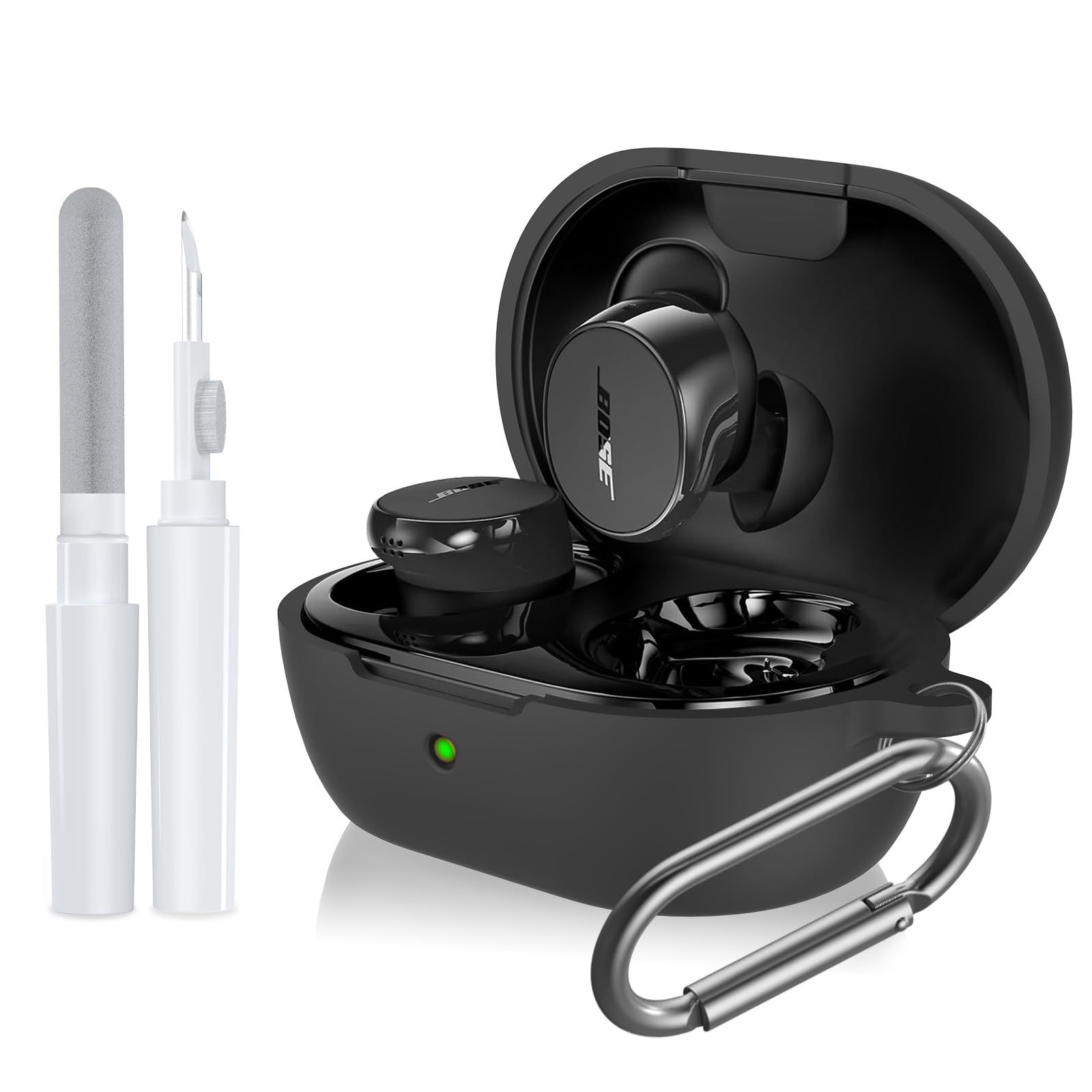 for Bose New QuietComfort Earbuds Case Cover, Soft Silicone Case for Bose New QuietComfort Earbuds 2024, Shockproof Protective Skin Cover with Cleaner