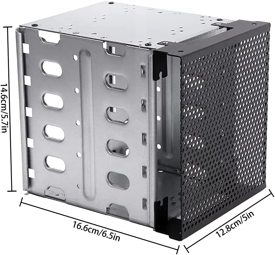 Asukohu 5.25インチから3.5ラック ステンレススチールハードドライブケージ コンピュータトレイラック用 ファンスペース付