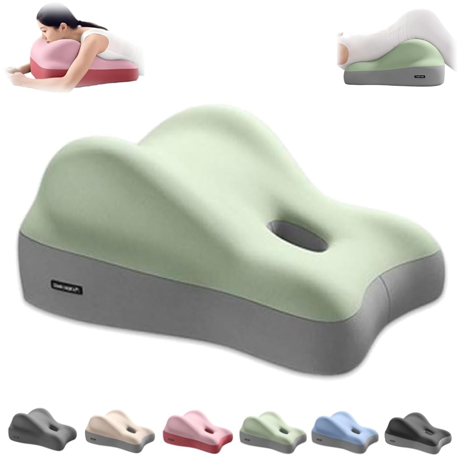 RAOLDWAK Multifunctional Wedge-Shaped Couple Pillow, Portable, Memory Foam, Washable Pillowcase (Green)