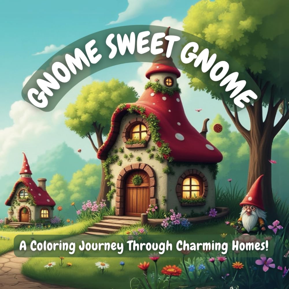 Gnome Sweet Gnome: A Coloring Journey Through Charming Homes!