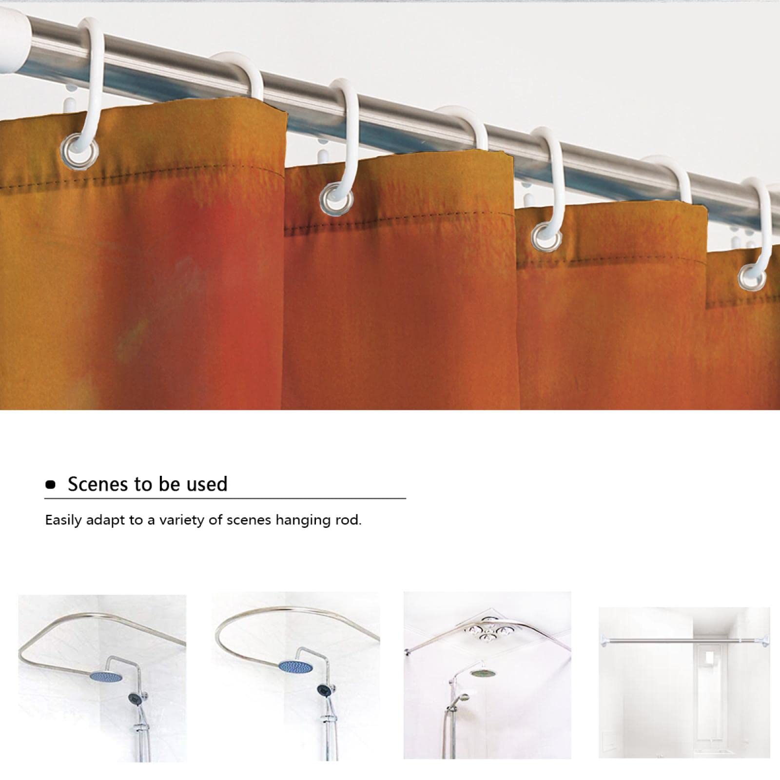 Cortina de ducha amarilla y naranja Mark Rothko Juegos de cortinas de ducha con ganchos Cortinas de baño de tela de poliéster impermeable de secado rápido 200x200 cm