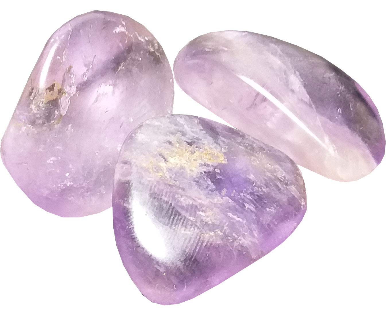 Aldomin� Natural Energized Amethyst (Brazilian) Healing Crystal Tumble Stone (Set Of 3 Pieces)