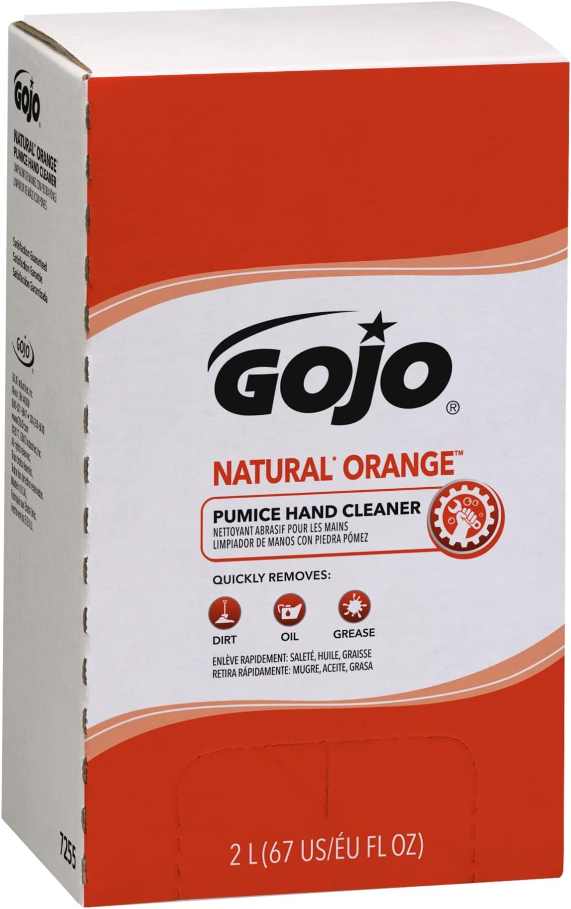 NATURAL ORANGE Pumice Hand Cleaner 2000 mL Quick Acting Lotion Hand Cleaner with Pumice Refill PRO TDX Dispenser (Pack of 4) - 7255-04