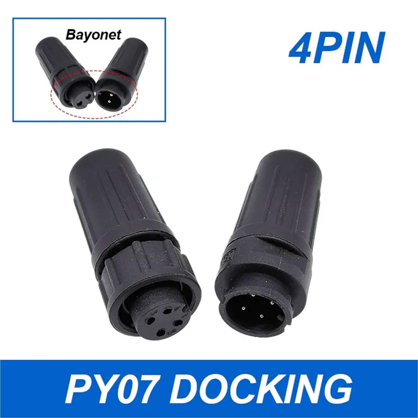 Zócalo de acoplamiento del conector de bayoneta PY07 Z108 - Paquete variado Conectores a tope de 2 pines a 7 pines 10 piezas(4P Bayonet 10pairs)