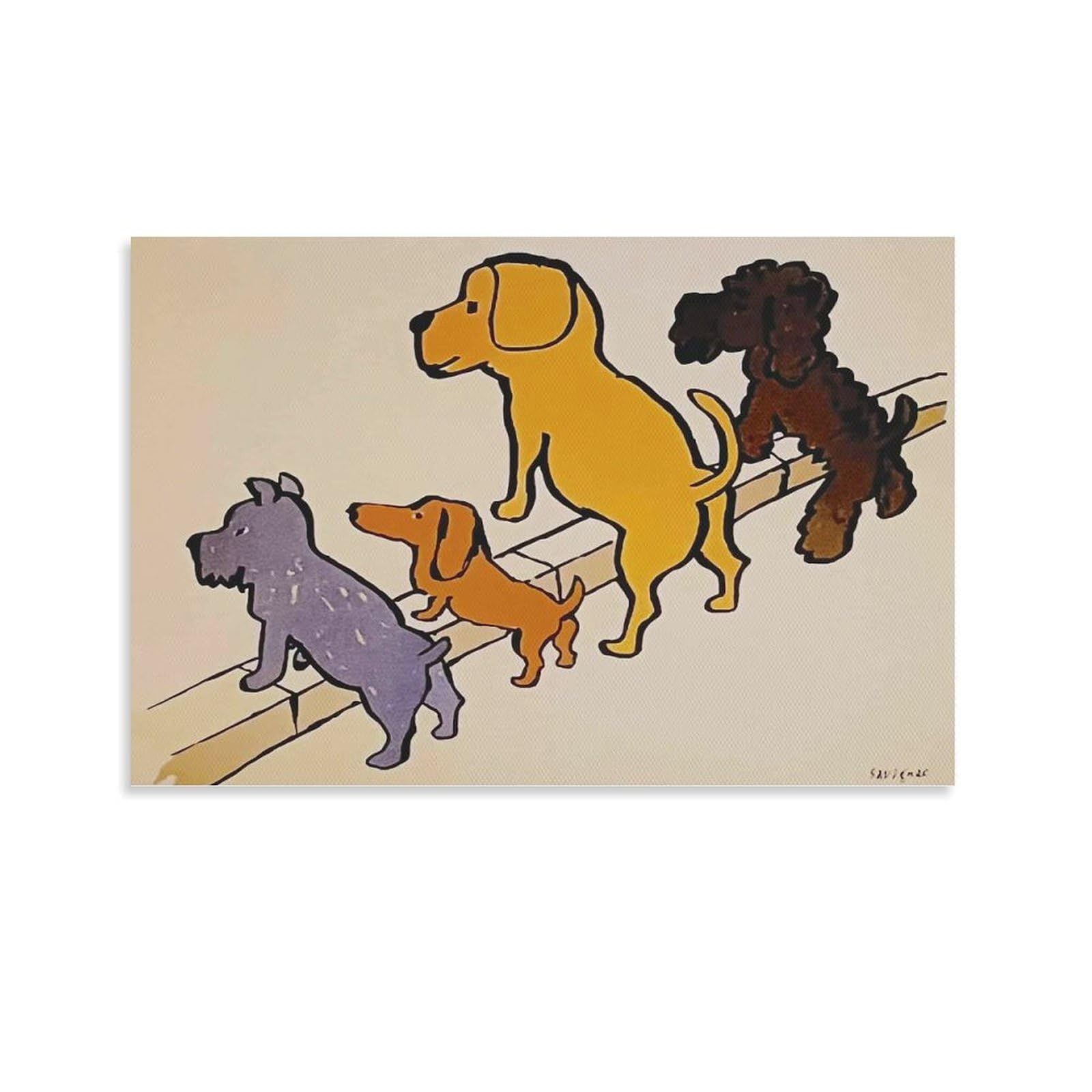 レイモン・サヴィニャック 4匹の犬 フランスOVIL製プリント 復刻板 ポスター Amazon.co.jp: Raymond Savignacレイモン・サヴィニャック 犬4匹