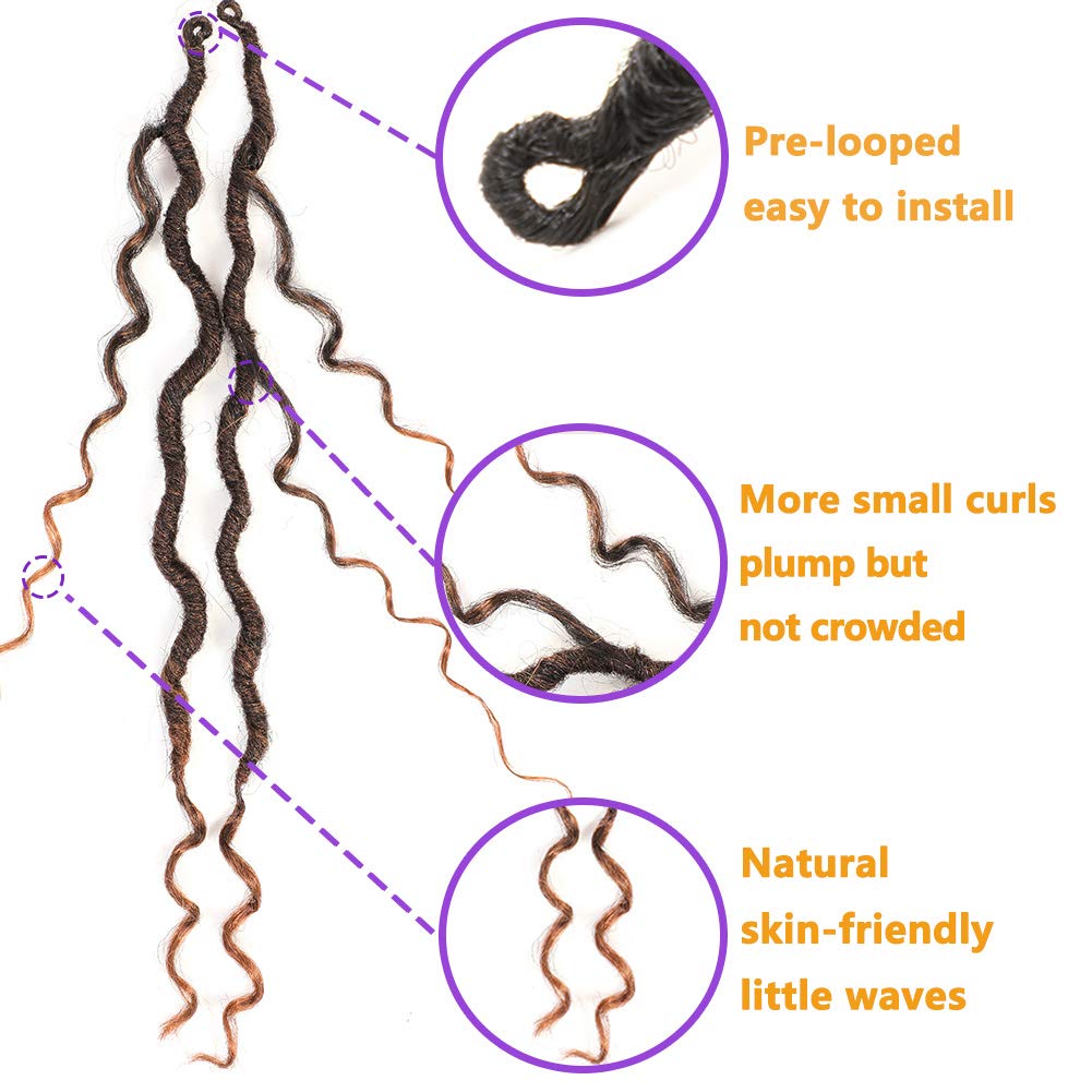 Buy 6 Packs Curly Faux Locs Crochet Hair 18 Inch Goddess Locs Crochet