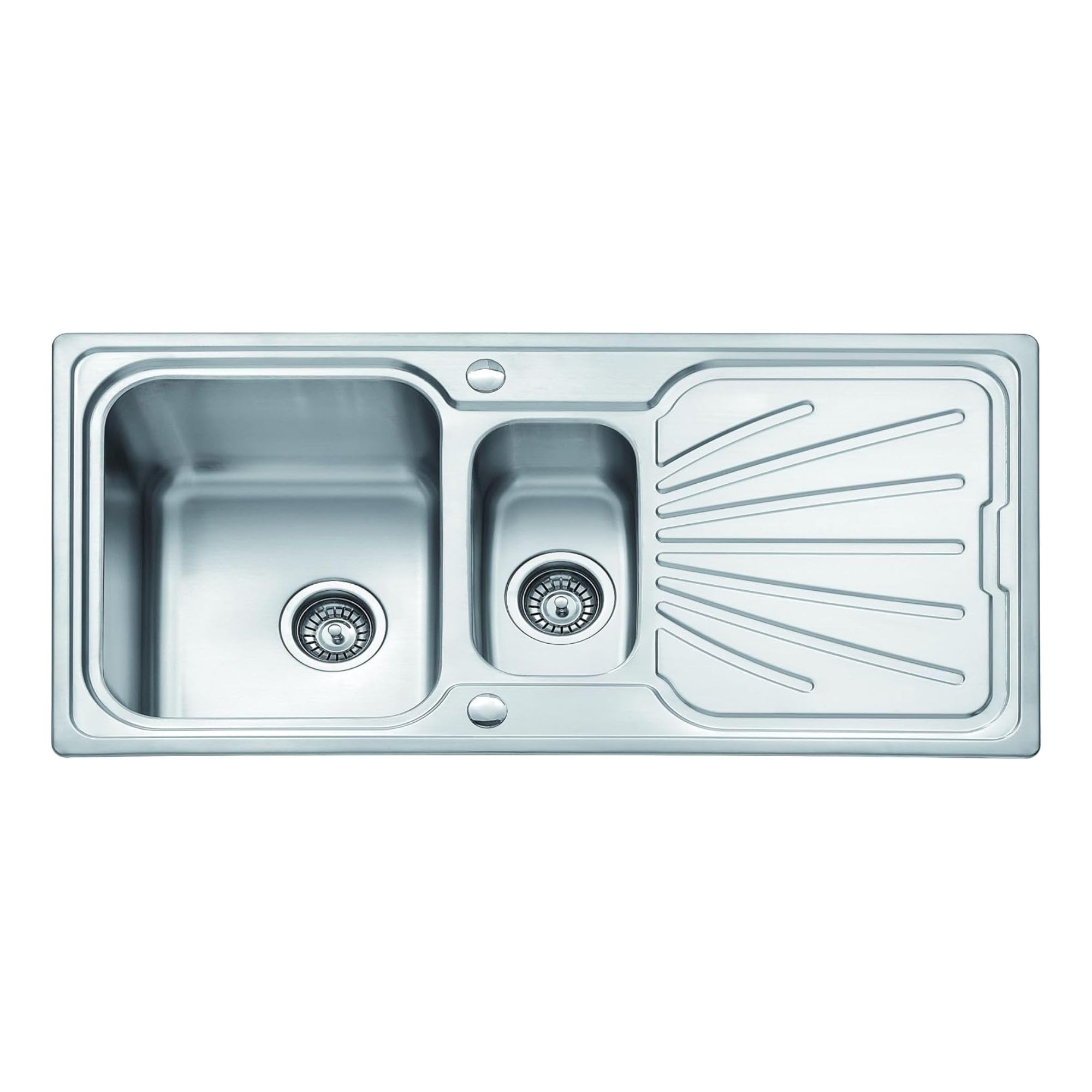 ARA CHOICE Twin 1.5 Bowl Premium Stainless Steel Reversible Double Kitchen Sink Drainer Waste Plumbing Kit with Drainer & Inset Wastes Set