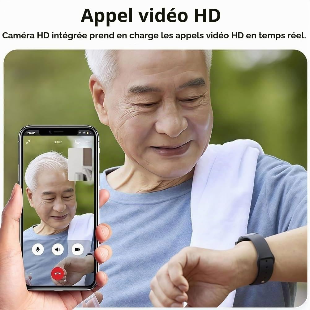 Alarme Anti-Chute pour Personnes âgées, Traceur GPS pour Personnes âgées Atteintes De Démence, Détection De Chute Et Appel d'urgence, Appel Vidéo HD 4g, étanchéité Ip67, Multilingue Black