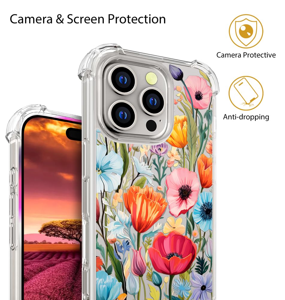 IPhone 16 PRO MAX Hülle Mit Ananas-Blumen Design – Transparent, Kratzfest & Stylisch Für Frauen