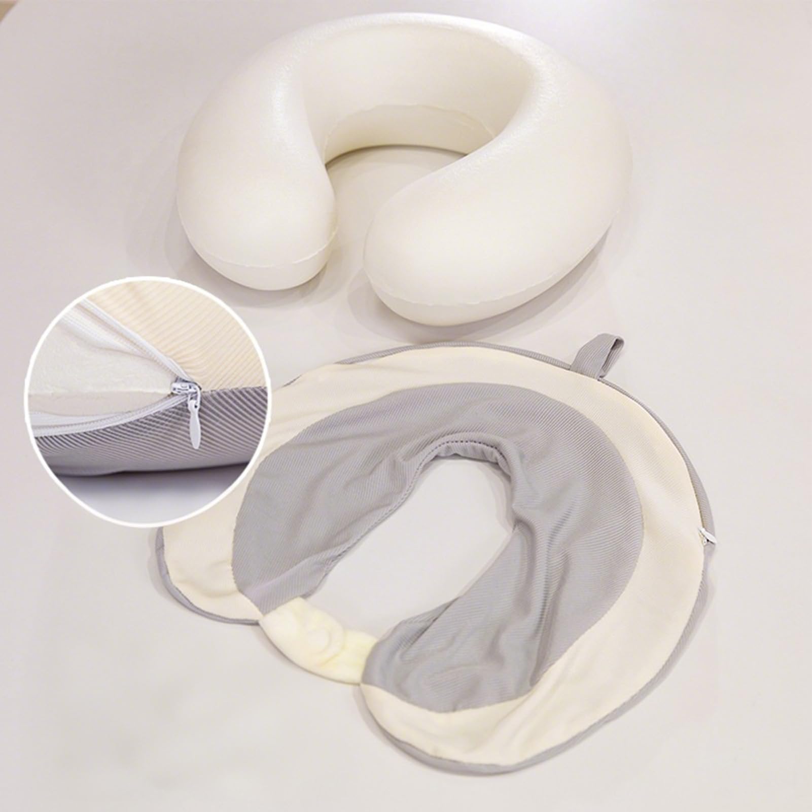 Cuscino Da Viaggio Cervicale Seta Ghiaccio Ergonomico Traspirante | Cuscino da viaggio a forma di U per aereo Campeggio, Affari, , Uomini, Donne, Adulti, Famiglia,