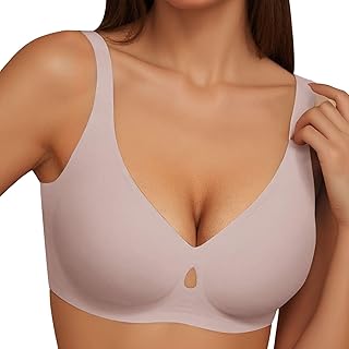 Generisch 2025 - Sujetadores sin aros para mujer, sin costuras, push-up, cobertura completa, bralettes de apoyo para mujer, para uso diario para dormir