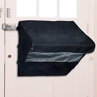 JUIN Mail Slot Catcher for Door: Large Size Front Door Mailbox Basket Indoor Large Capacity Dog-Proof Letter Box Catch Interior Draft Stopper Letterbox Cover for Home Office Garage - Black