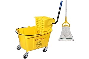 Commercial Mop Bucket with Side Press Wringer and Wheels