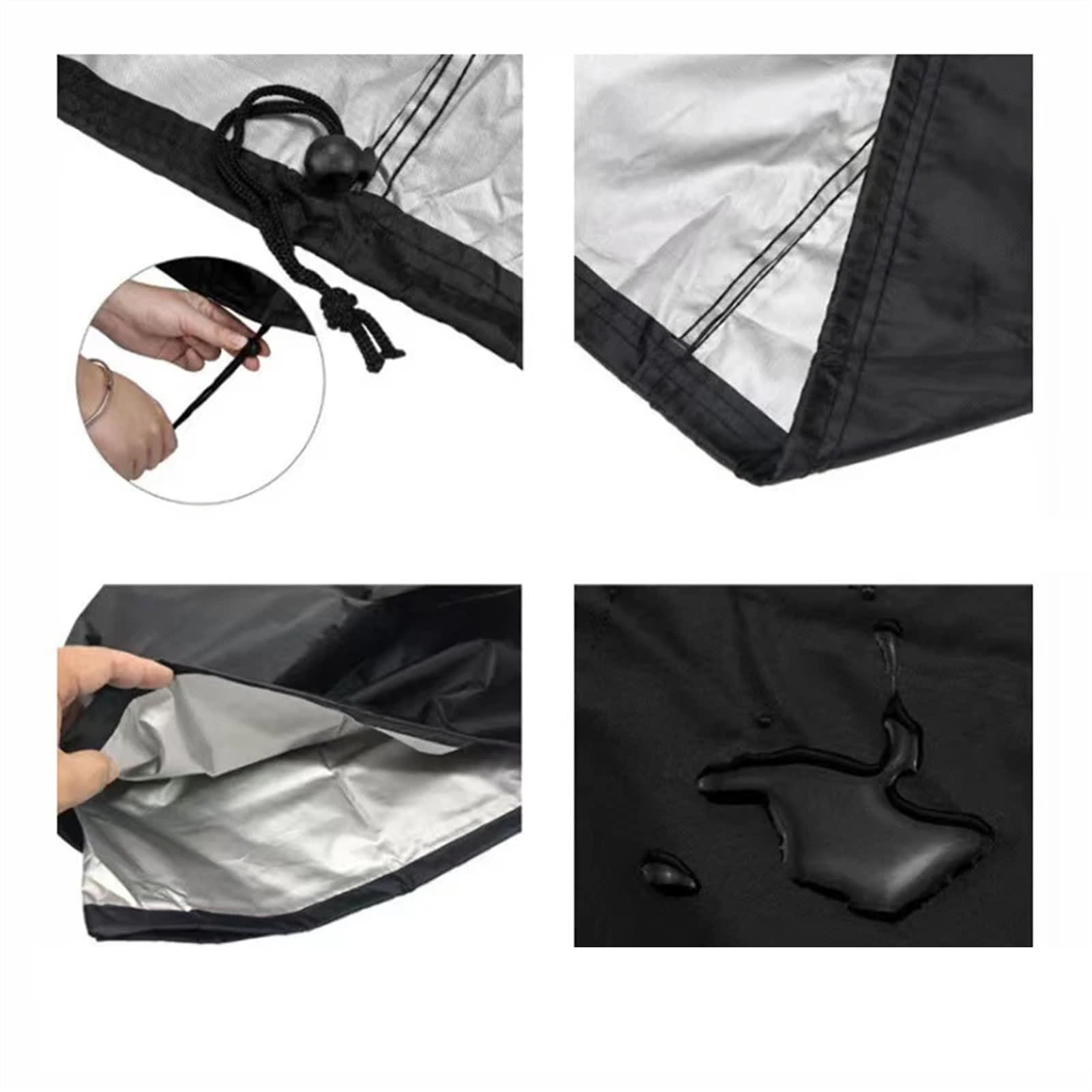 Funda Barbacoa Exterior Cubierta for parrilla, cubierta impermeable for barbacoa, cubierta for parrilla de Gas for barbacoa al aire libre, cubierta for ahumador de barbacoa con cuerda de dobladillo aj