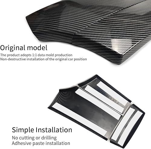 Miniatura 9 de NEWNTSAME Funda para reposabrazos de automóvil de la serie 5 E60 E61 F10 F11 G30 G32 2004-2021, fibra de carbono, color de fibra de carbono, panel