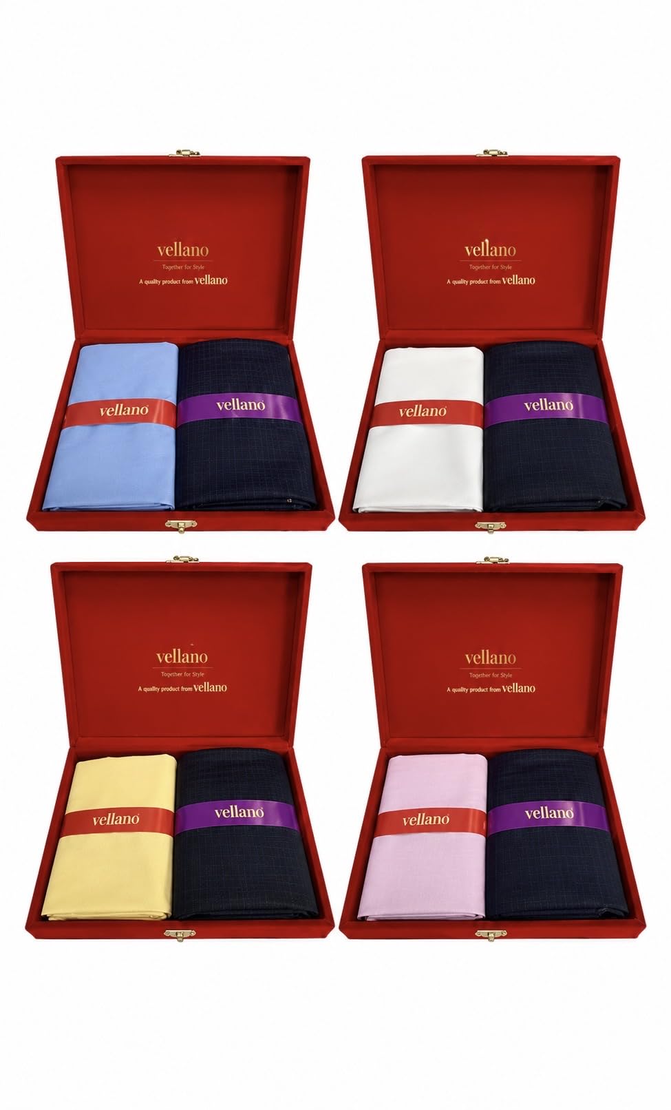 vellano Trouser Shirt Fabric Velvet Combo Box (Unstitched, All Weather Fabrics, Premium Italian Fabric, Pack of 4) Plain-picture-41