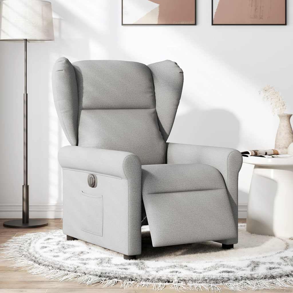 Genérico Sillón reclinable eléctrico de Tela Gris Nube, Sillones Gris,3303363