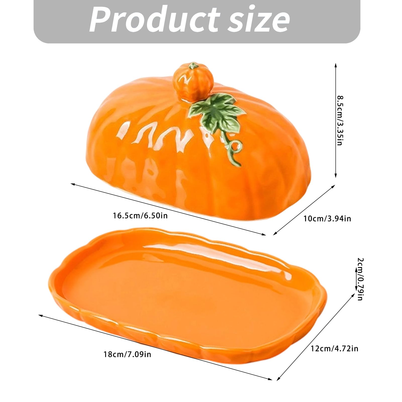 Bandeja de servir en forma de calabaza con tapa, recipiente para